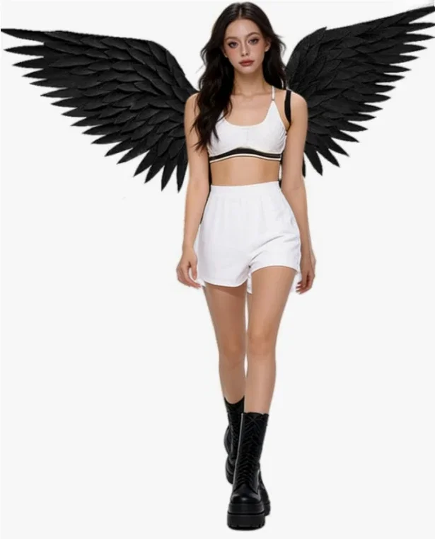 Black Adult Angel Wings Large Black Party Cosplay Costume Photo Props Party Birthday Festival Carnival Christmas Halloween Party