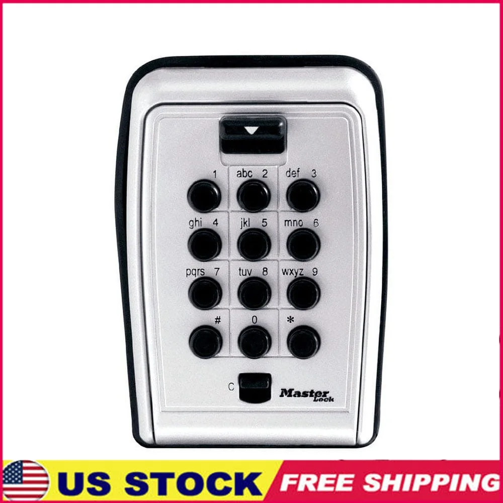 

Metal Wall Mount Push Button Combination Lock Box Weather Resistant Keyless Security Durable Design Large Internal Cavity Easy