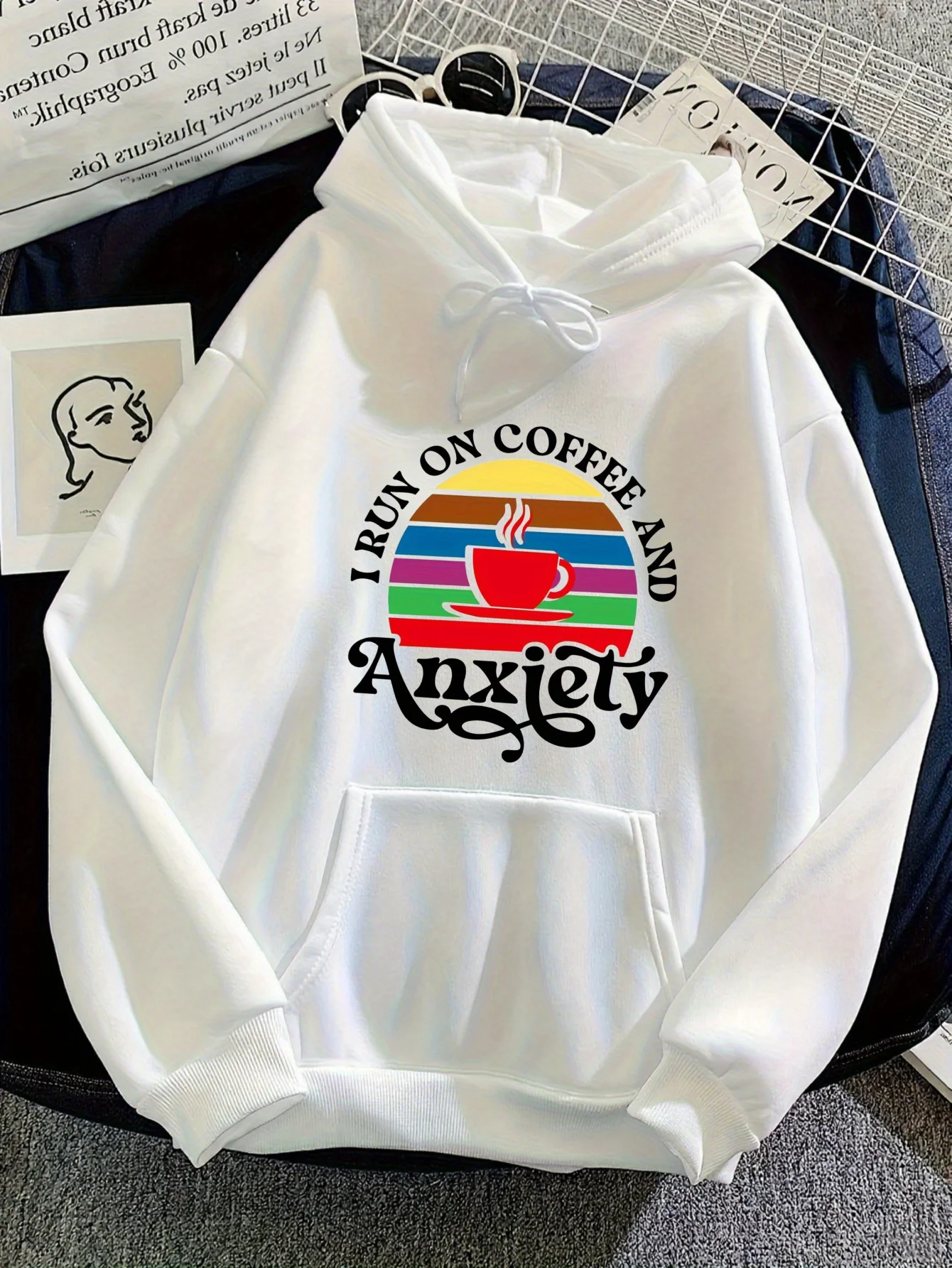 

Мужской и женский топ с принтом больших размеров, свободный повседневный, мягкий, удобный и дышащий, свободный пуловер с капюшоном для занятий спортом на открытом воздухе