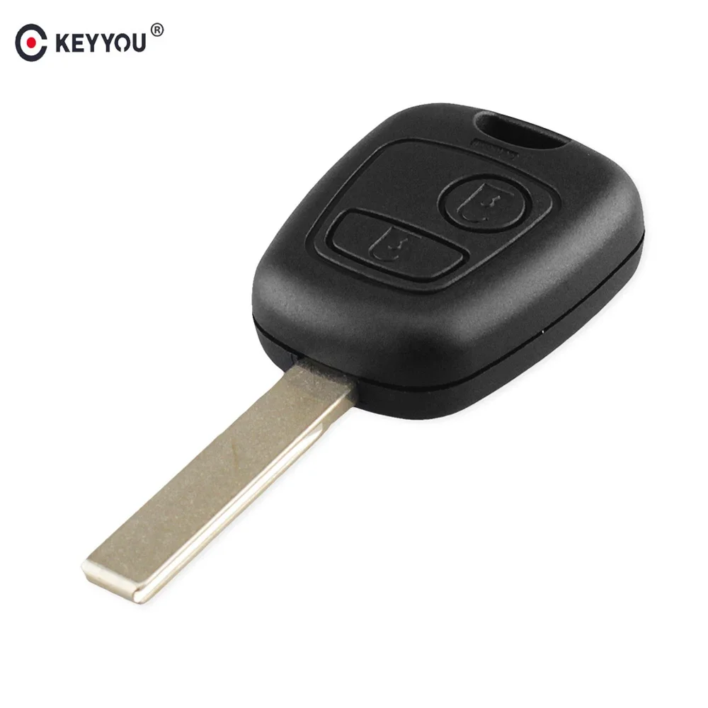 KEYYOU Replacement 2 Button Remote Car Key Case Shell Fob For Peugeot 307 With Groove