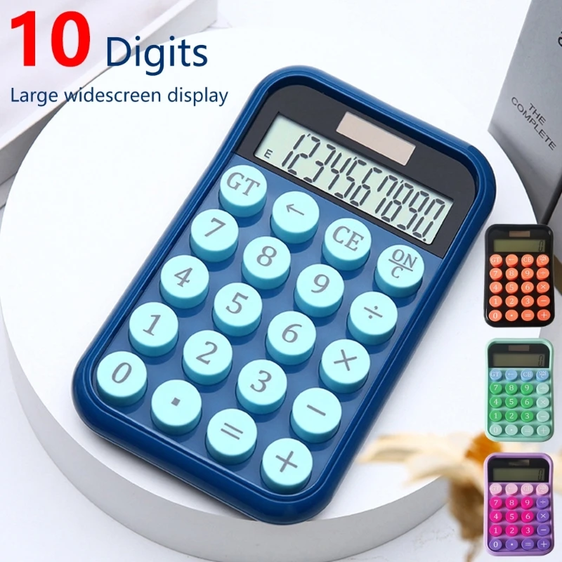 Portable 12Digit LCD Calculator Easy to Read Screen Slip Resistant Base Mechanical Keypad Calculator for Various Use