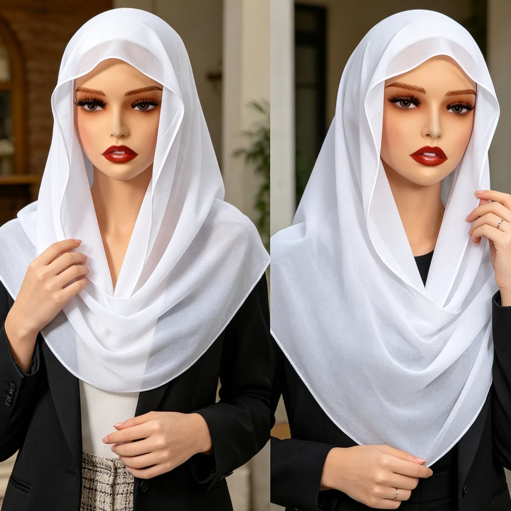 1 unidad Hijab instantáneo de chifón musulmán, Gorro interior de jersey, Gorro Amira, Chal para mujer, Pañuelo para la cabeza, Bufanda, Gorro, Turbante, Gorro tipo bonet, Bandanas, Diadema