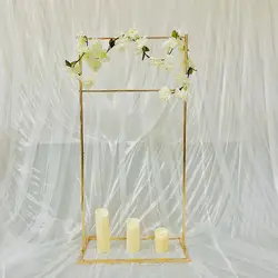 Espejo brillante dorado para mesa de boda, estante de señal de bienvenida, soporte de flores, soporte de vela, decoración de arco Floral, telones de fondo