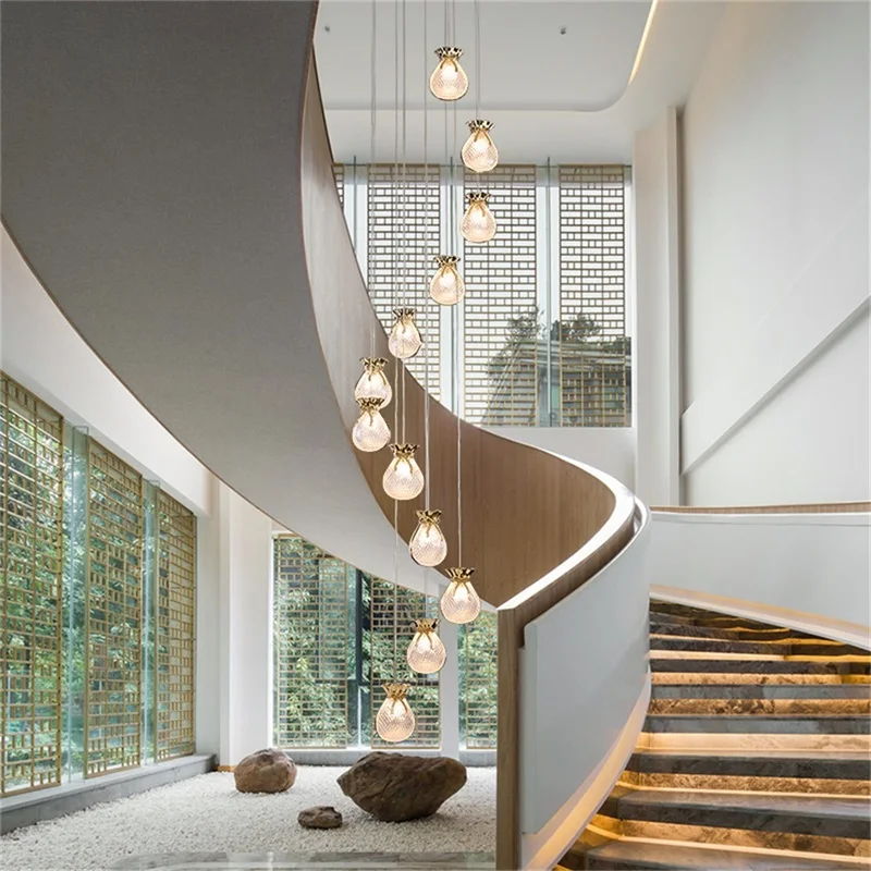 APRIL Nordic Creative Chandelier Lamps Modern Fixtures Pendant Lighting Home LED for Stairs Hall