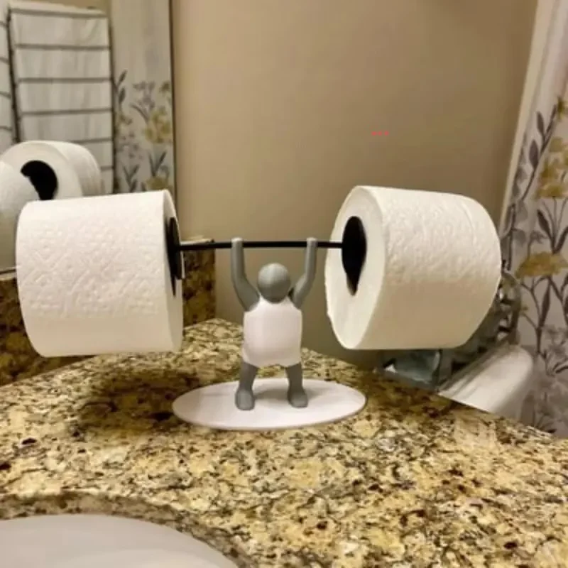 Interesting Weightlifting Theme Toilet Paper Rack - Fitness Theme Bathroom Decoration，Funny Home Decor Gift for Fitness Lovers