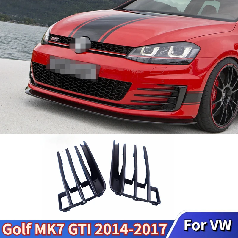 

For VW Golf MK7 GTI 2014-2017 1 Pair Car Front Fog Light Grille Grill Bumper Grill Cover Black Bumper Bodykit Accessories Tuning