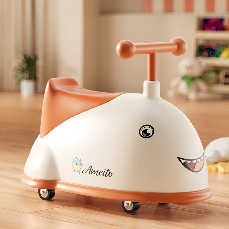 

Dolphin Ride-On Toy 0-3Y Indoor Baby Walker Music Lights Smooth Body ECO Material Anti-Roll Wheels Balance Trainer Quiet Glider