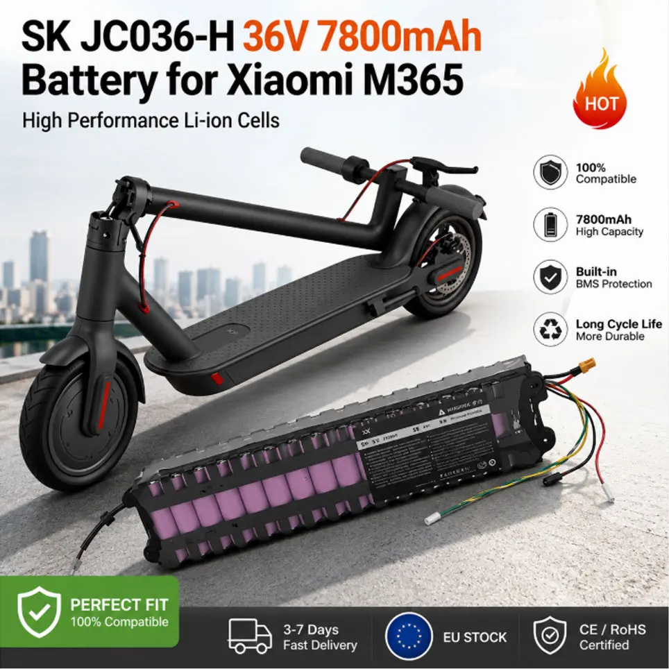 36V 7,8Ah M365 Elektroroller-Akku 10S3P 18650 Wiederaufladbarer Akku mit Wasserdichter Bluetooth-Kommunikationsfunktion