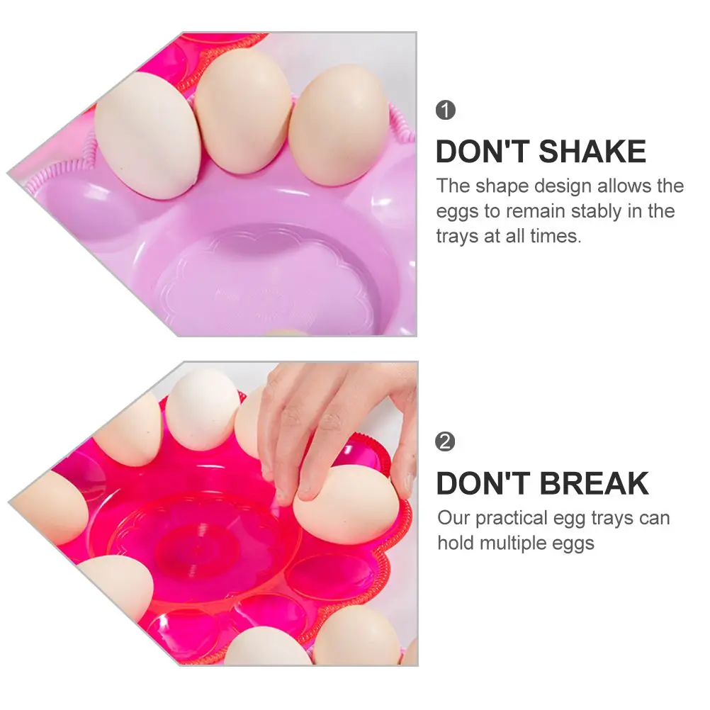 

3 Pcs Egg Storage Tray Eggs Dispenser Glass Multi-functional Holders Easter Themed Trays Premium Plastic Reusable Carton Plate