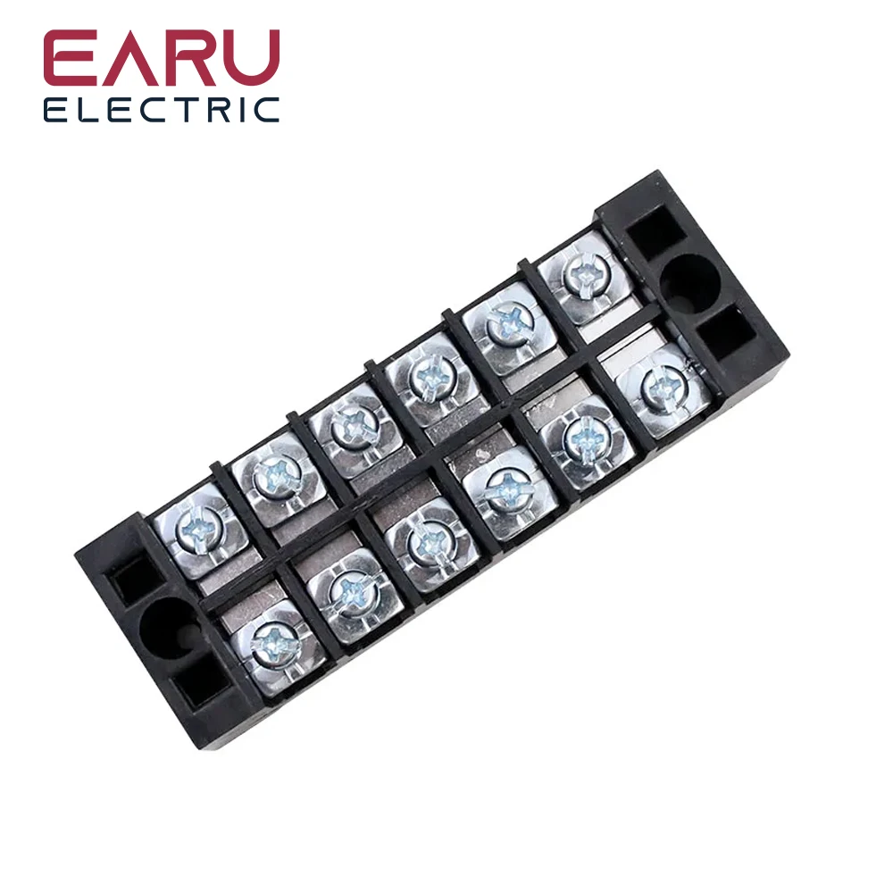 1pc 25A 600V Dual Row Barrier Screw Terminal Block Wire Connector TB Series 3 4 5 6 8 10 12 Positions Ways Factory Wholesale