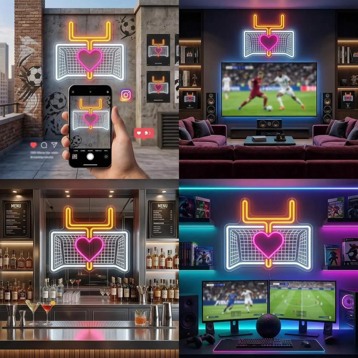 Basketball Hoop Heart Neon Sign USB LED Light Wall Decor For Game Room Bedroom Bar Sport Valentines Wedding Anniversary Gift