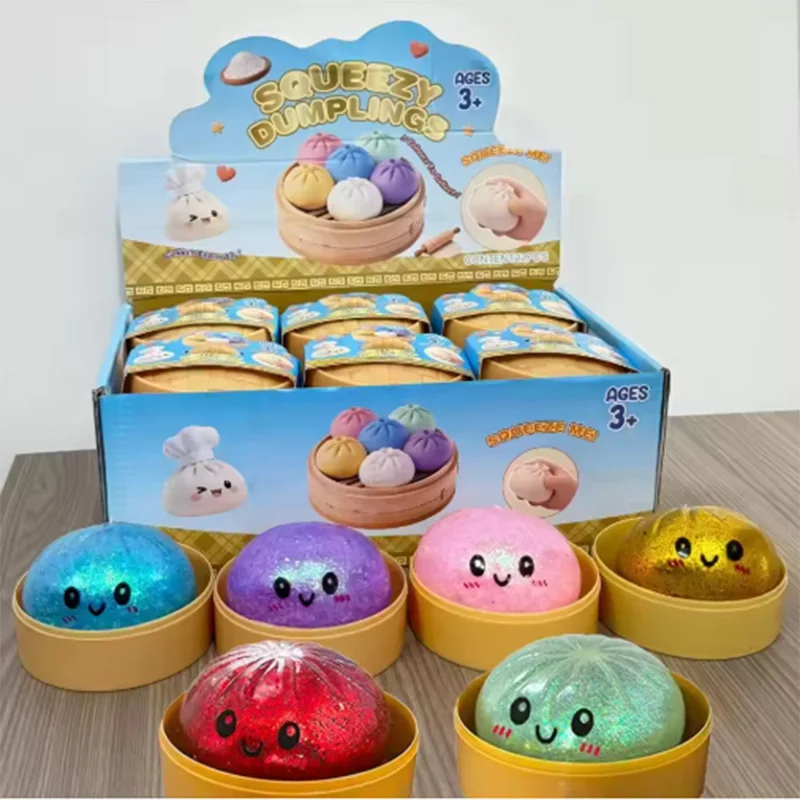 Color Bead Dumpling Squishy Blind Box, Ultra Rare Color Version, Popping Bead Face Soft Stress Relief Toy