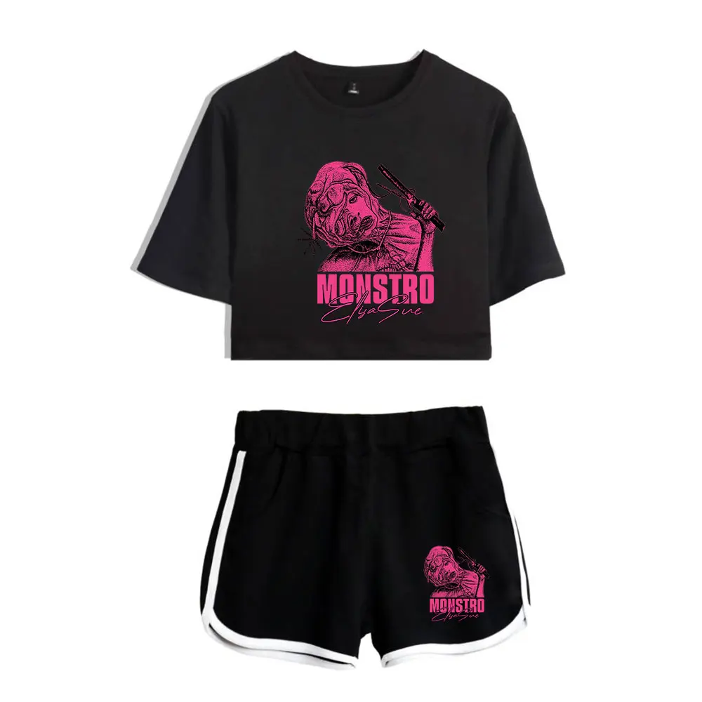 The Substance 2024 Movie Vintage 90s logo Merch Tops Streetwear Two Piece Set Shorts+Lovely TShirt