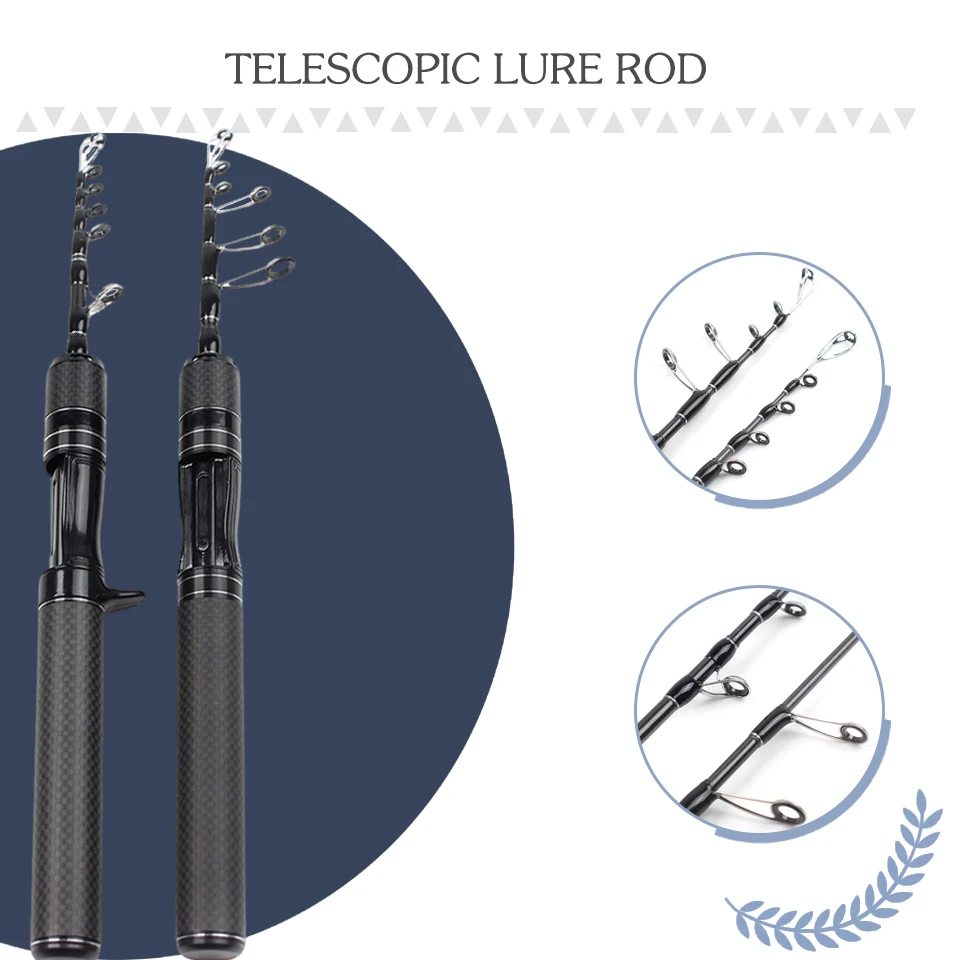 Carbon Fiber Lure Rod, Telescopic Design, Adaptable To Different Scenarios, Lightweight and Tough, Simple and Easy To Operate.
