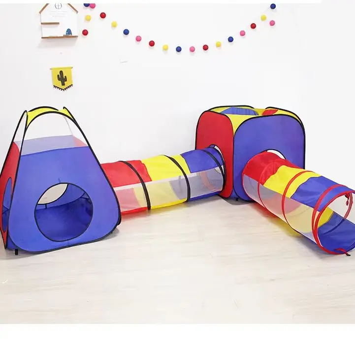 Children's tent four-piece shooting ball pool tunnel channel ocean indoor and outdoor crawling folding