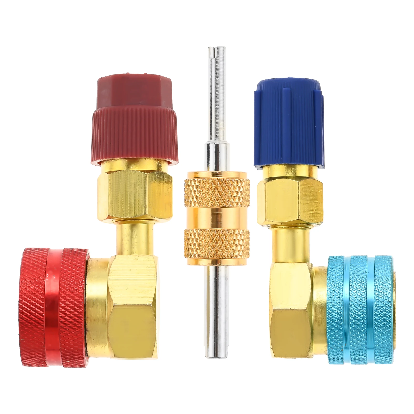 1 Set 90 Degrees R1234YF Coupler Kit High/Low Pressure R1234YF Quick Coupler High/Low Pressure R134A Quick Adapter Car A/C Tools