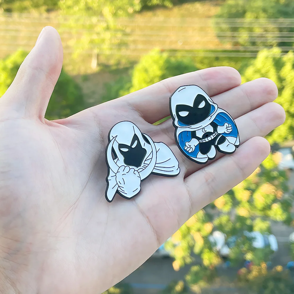 Moon and Knight Enamel Brooch Set Superhero Web Drama Series Character Peripheral Badge TV Drama Fans Jewelry Gifts