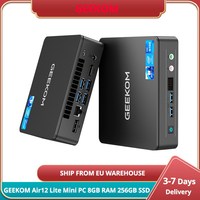 GEEKOM Air12 Lite Mini PC Intel N100 4 Cores Max 3.4GHz 8GB RAM 256GB SSD HDMI + DP Dual Screen Display Iceblast Cooling System