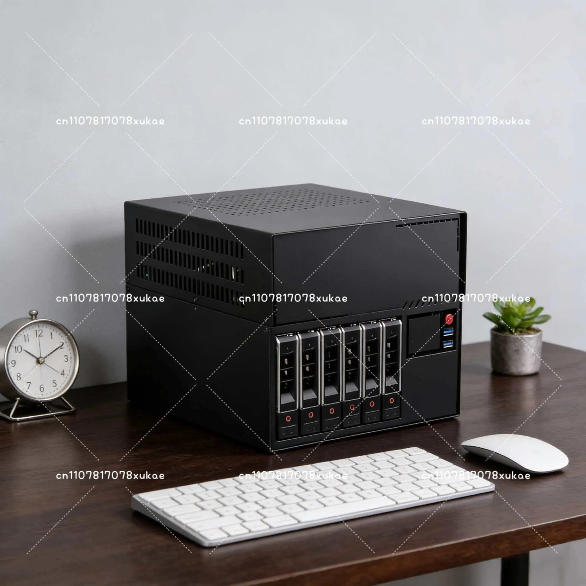 6-Disc NAS chassis 3.5 MATX metal NAS chassis DIY LED secondary screen