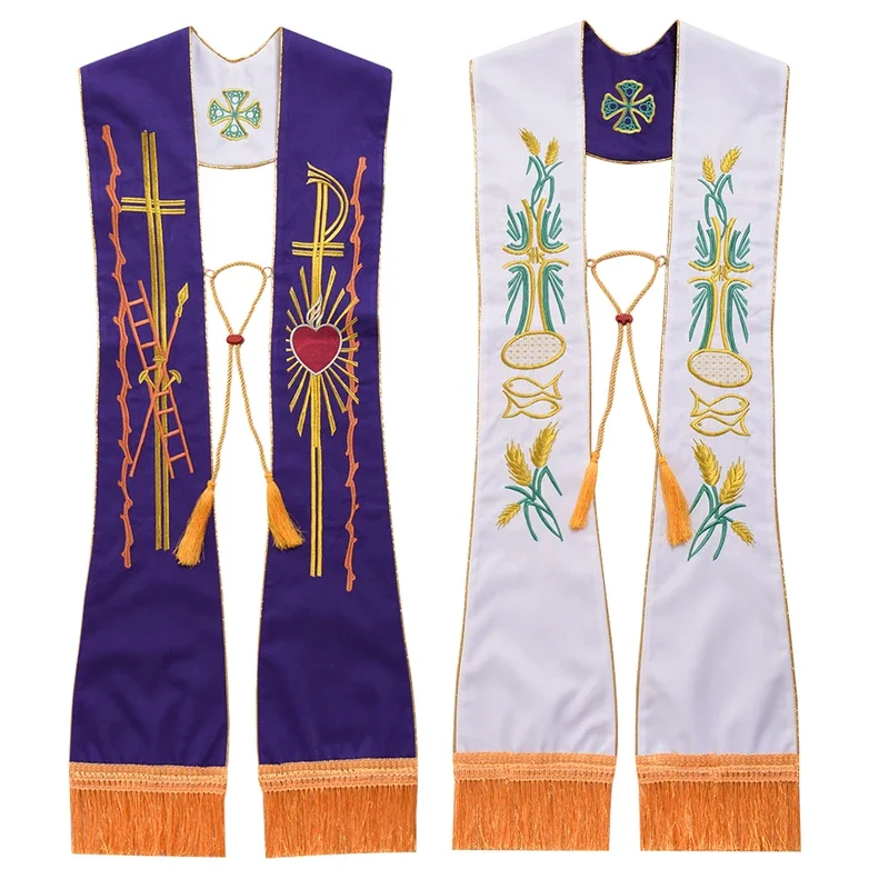 Church Clergy Pastor Reversible Stole Priest Costume Accessories Scarf