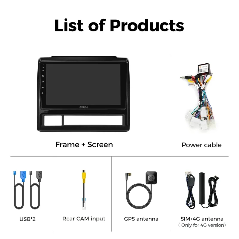 Ainavi Car Radio Multimedia Player For Toyota Tacoma 2 N200 Hilux 2005-2013 Wireless Carplay Android Auto Car Stereo GPS DSP