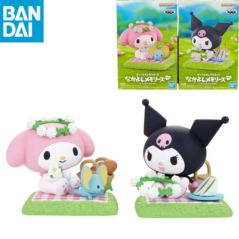

In Stock Original Genuine BANDAI NAMCO Sanrio Collection of Memories of Good Friends 2 Kuromi and Melody PVC 11cm model toy gift