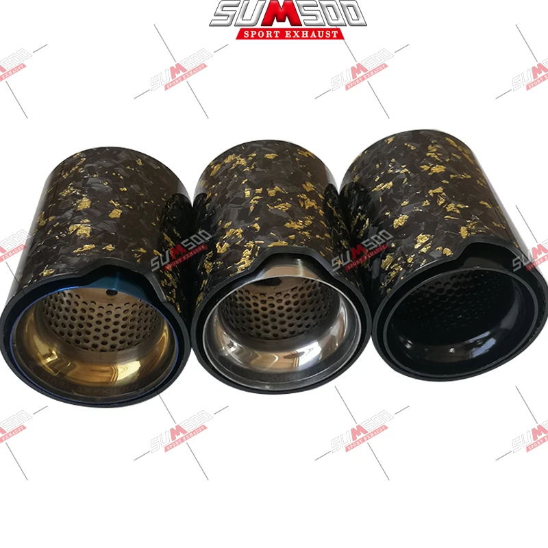 

SUMSOO Foil gold Forged 1PCS fit for M2 F87 M3 F80 M4 F82 F83 exhaust modified Suitable cars carbon fiber tail Muffler pipe tips
