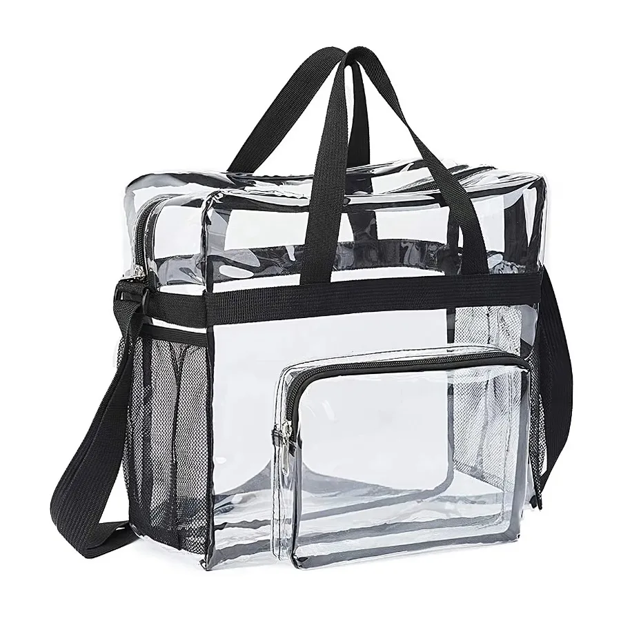 Clear Crossbody Bag Stadium Approved Transparent Shoulder Bag See Through Zip Pouch Tote Bag Handbag 11LBS Capacity