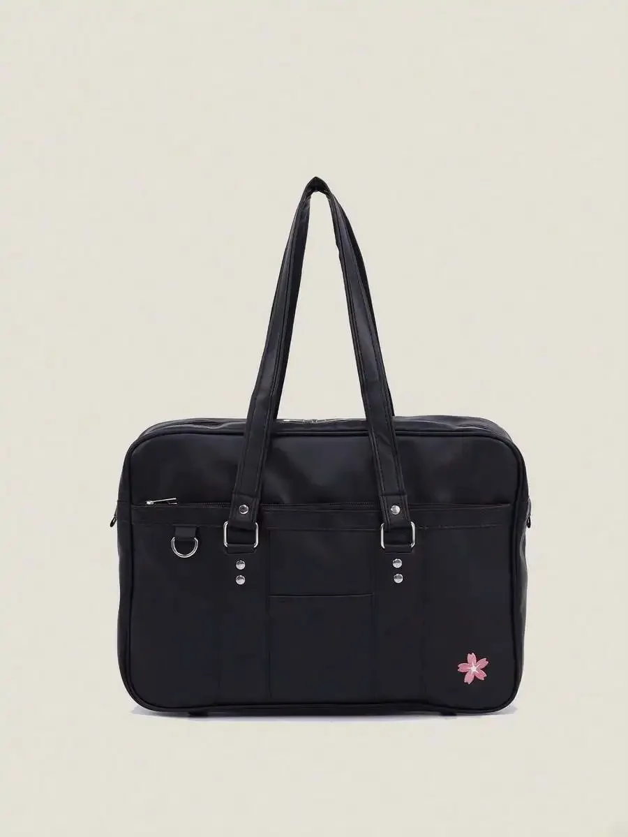 

Japanese Style PU Satchel Bag Large Capacity Shoulder Crossbody Commuter Bag