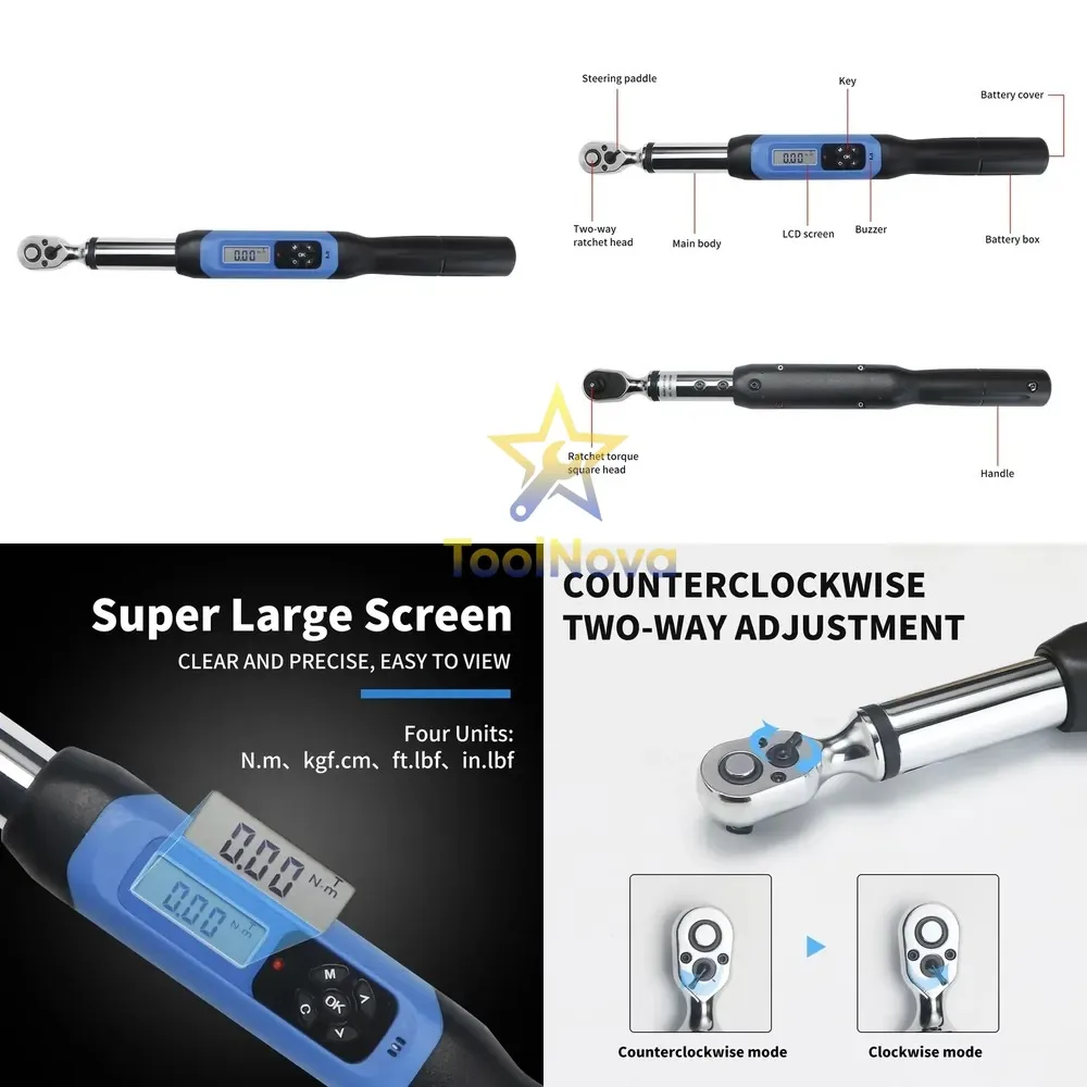 AWJ3-060(3/8) 60 N.m High Accuracy 2% Adjustable Digital Torque Wrench Bidirectional Ratchet Head Electronic Torque Wrench