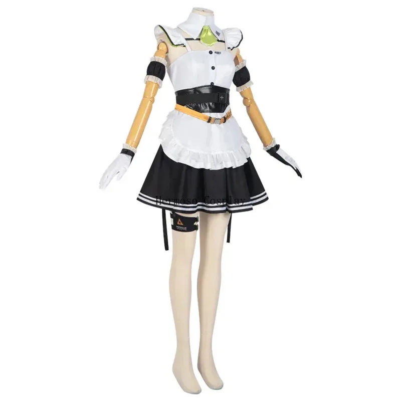 أزياء الصودا التأثيرية Nikke آلهة النصر فستان خادمة للنساء والفتيات ملابس تنكرية باللون الأخضر والأبيض بدلة حفلات الهالوين