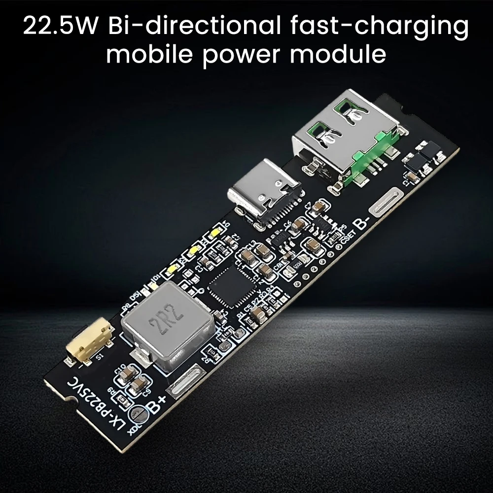 QC4.0 QC3.0 QC2.0 USB 22.5W Type-C USB SW6106PD Fast Charge Mobile Power Bank 18650 Charging Module With Indicator