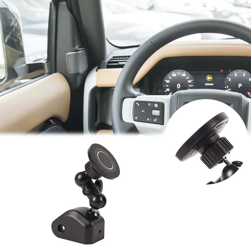 

New Magnetic Phone Holder Dashboard Phone Bracket Rotatable Telephone Holder For Land Rover Defender 90 110 130 L663 2020-2026