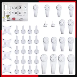 40 Pcs Invisible Nail Screws Wall Hooks No Trace Picture Hangers Traceless Multi-function Art Painting Frame Hanger