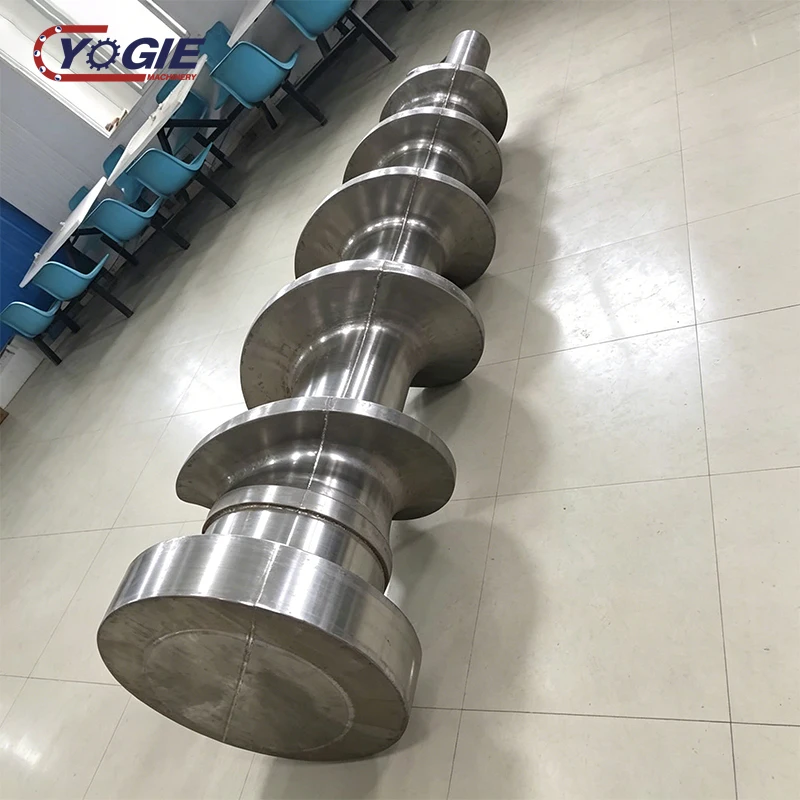 Luoyang YOGIE OEM Custom Long Size Heavy  Forged Steel Large Spiral Screw Shaft for Screw Conveyor Equipment Rotary Shaft