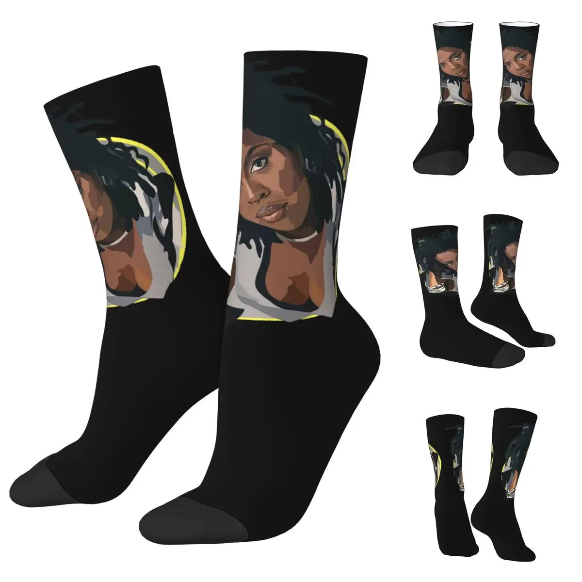 3D printing cosy Unisex Socks,Running Fugees Lauryn Hill Interesting Four Seasons Socks