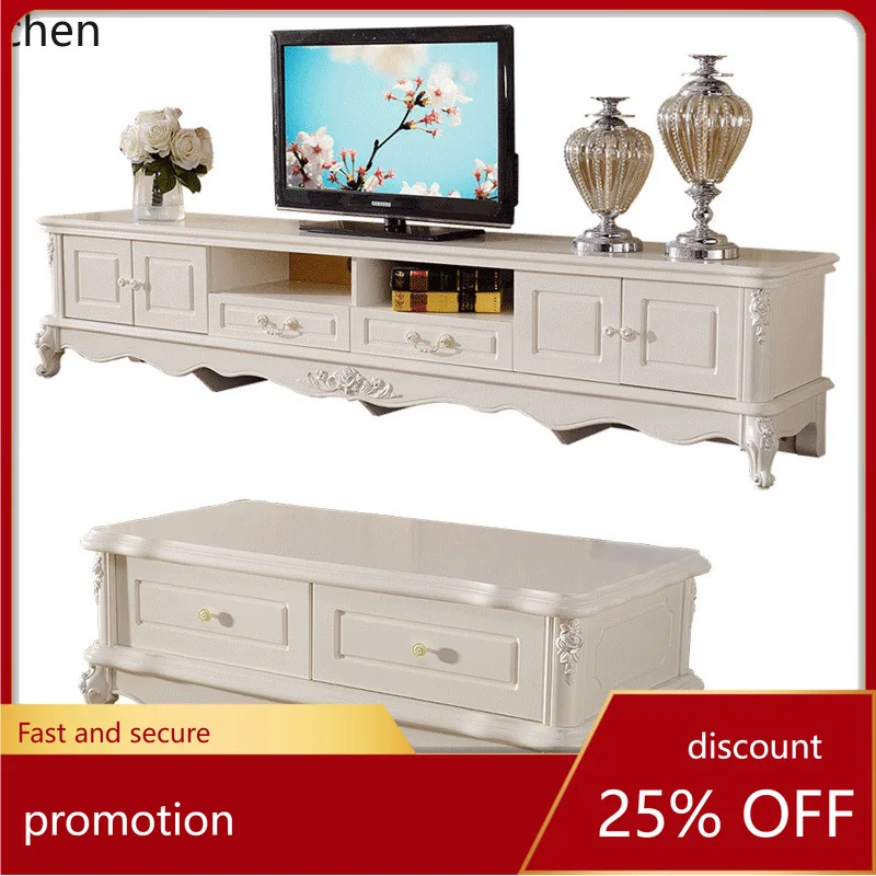 

YFY TV Cabinet and Coffee Table Set Living Room TV Cabinet Small Modern Simple Floor Cabinet