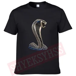 Men's Cotton T Shirt Muscle Sports Car Mustang Shelby GT500 Cobra Logo Short Sleeve Cool Sports Top