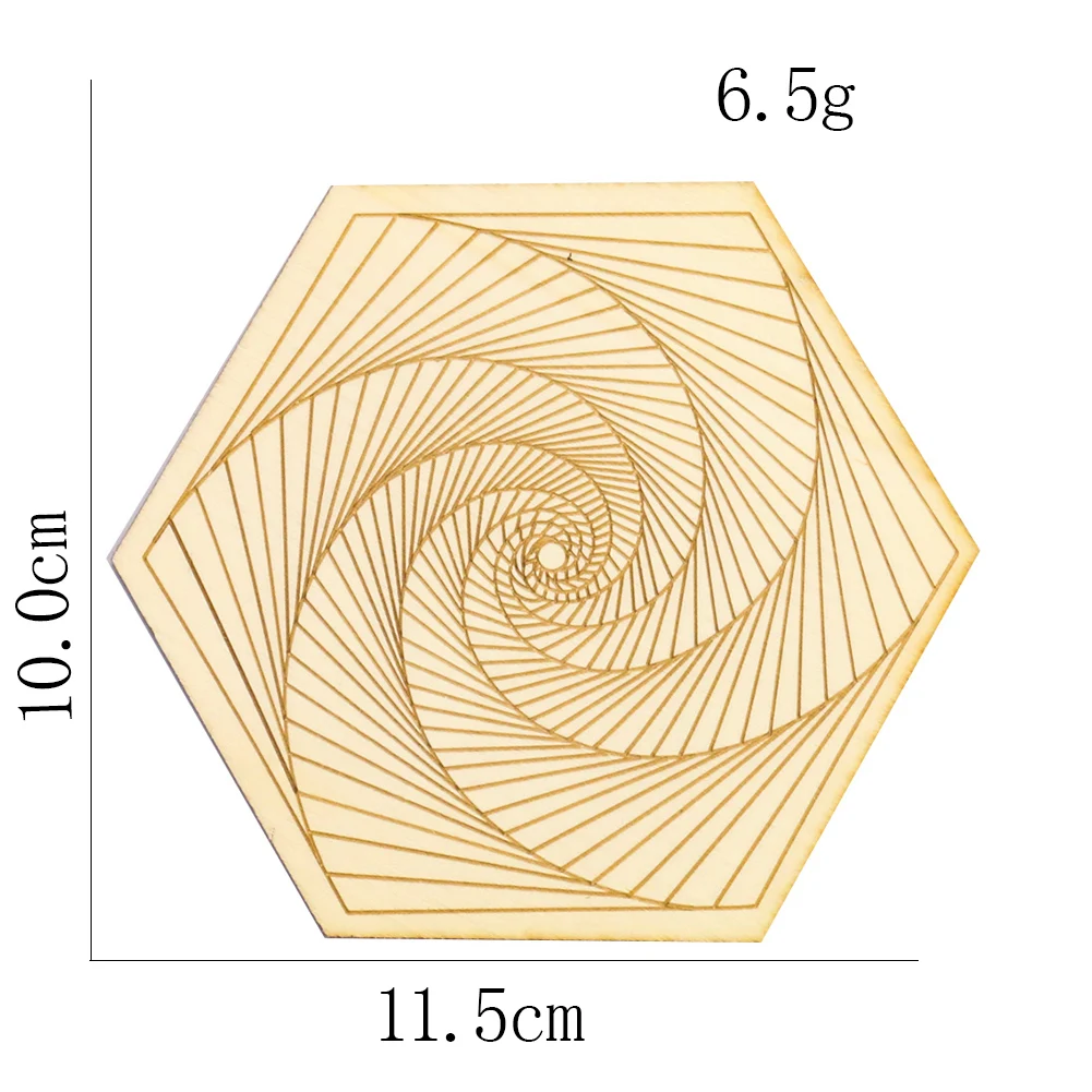 Placa de cristal de chakela de madera, soporte de piedra energética, hexagonal de Metatrón, Yoga, meditación, soporte de cristal, tablero de flor de