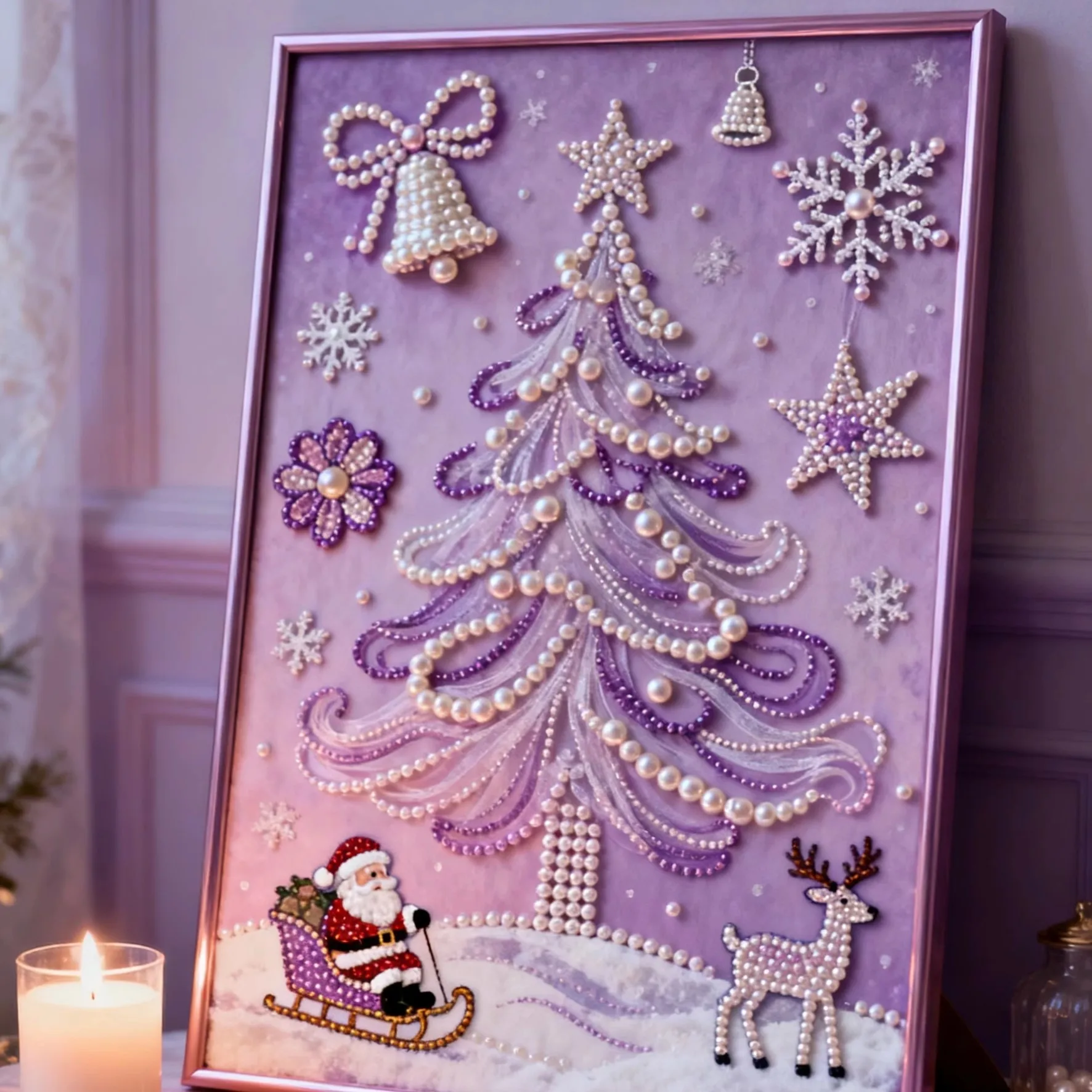 

Набор для рисования жемчужными красками ручной работы: Наклейка на елку, Бог богатства, Декоративное искусство для гостиной и спальни, DIY цифровая картина маслом