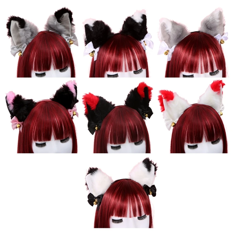 for Cat Ears Headbands for Women Bells Cosplay Headwear Lovely Hair Props