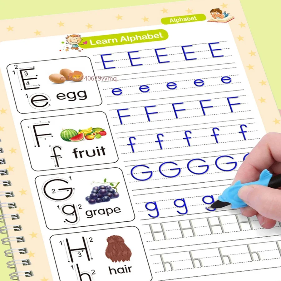 

New Reusable Copy Book Learning English Letter Calligraphy Book Drawing Numbers Education for Kids Practice Writing Toys