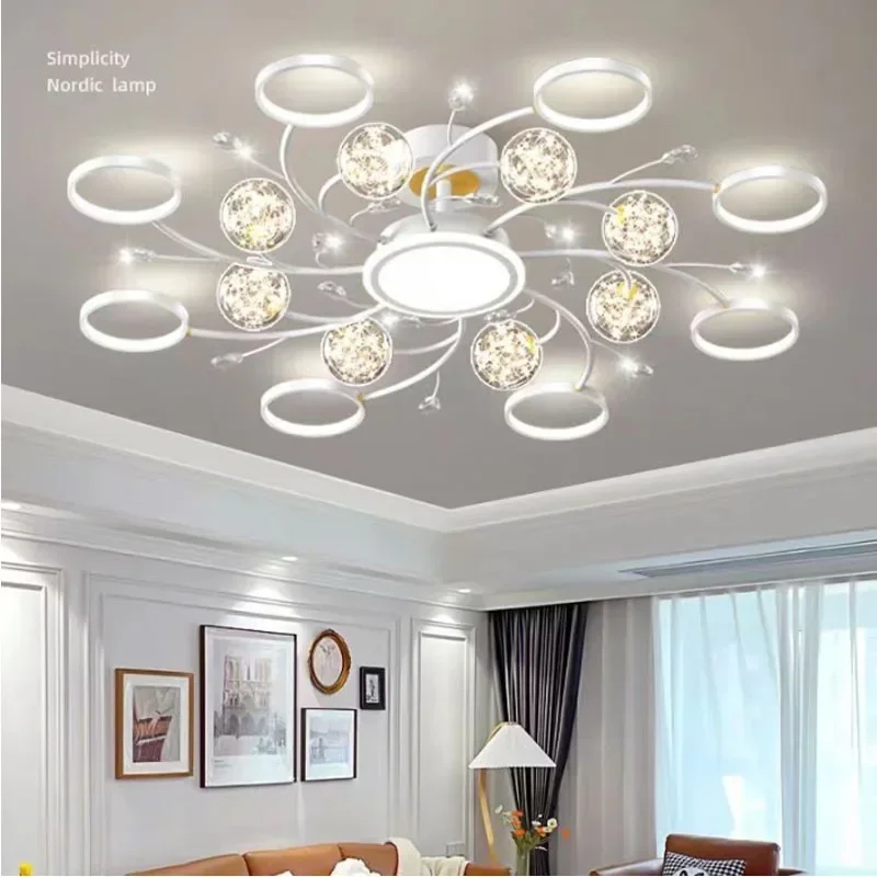 Nordic New Modern Nordic Starry Sky Chandelier Creative Personality Light Luxury Living Room Bedroom Starry Sky Ceiling Lamp LED