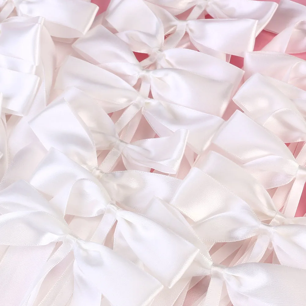 

60pcs White Ribbon Bow Wedding Car Decor Giant Size DIY Party Garland Background Festive Holiday