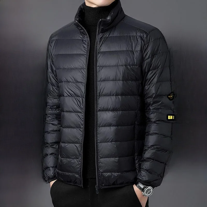 

Lightweight Cotton Jaet Men's Autumn Winter Stand Collar Casual down Cotton Coat Hooded ort Sle plus Size Thin Warm