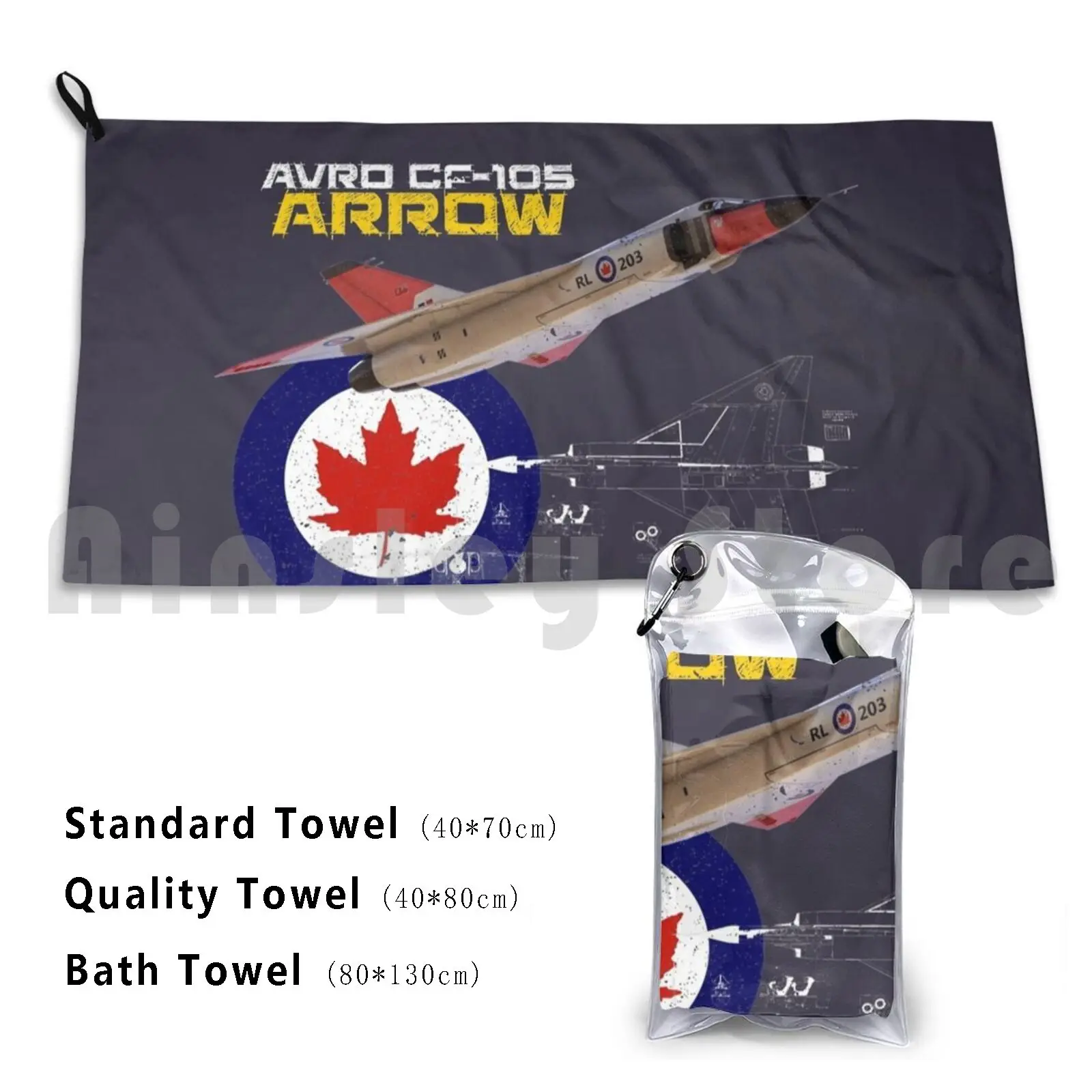 Canadian Avro-105 Arrow Bath Towel Beach Cushion Royal Canadian Air Force Rcaf Avro Arrow Cold War Military Jet Fighter Jet