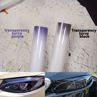 Black/purple TPU photochromic headlight film suitable for any car light decoration, scratch resistant, and protective stickers