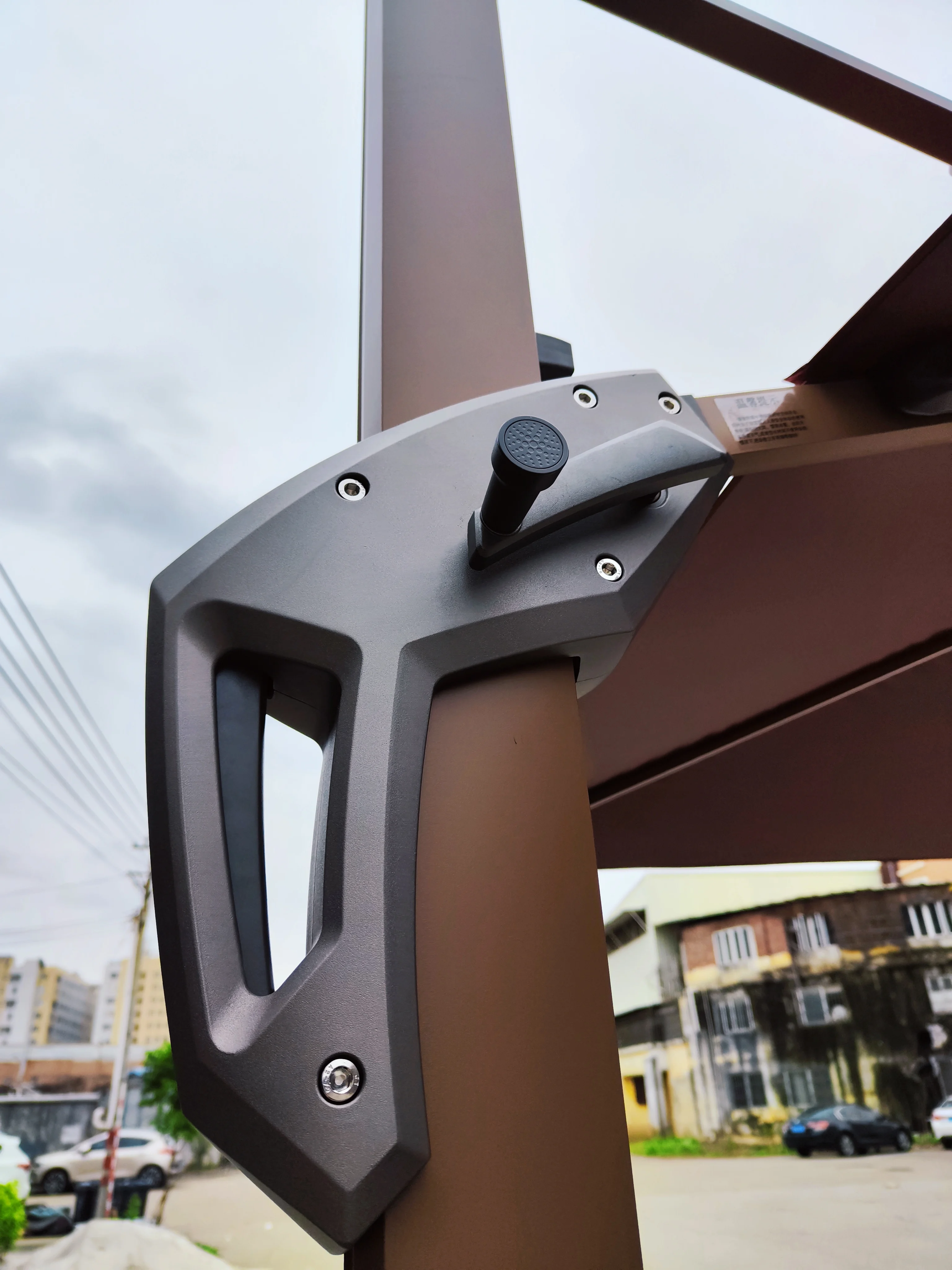 Roma Aluminum Alloy Two-Tops Cantilever Patio Umbrella 3.5*3.5 3*4M Waterproof Furniture Parasol for Outdoor Hotel Living Room