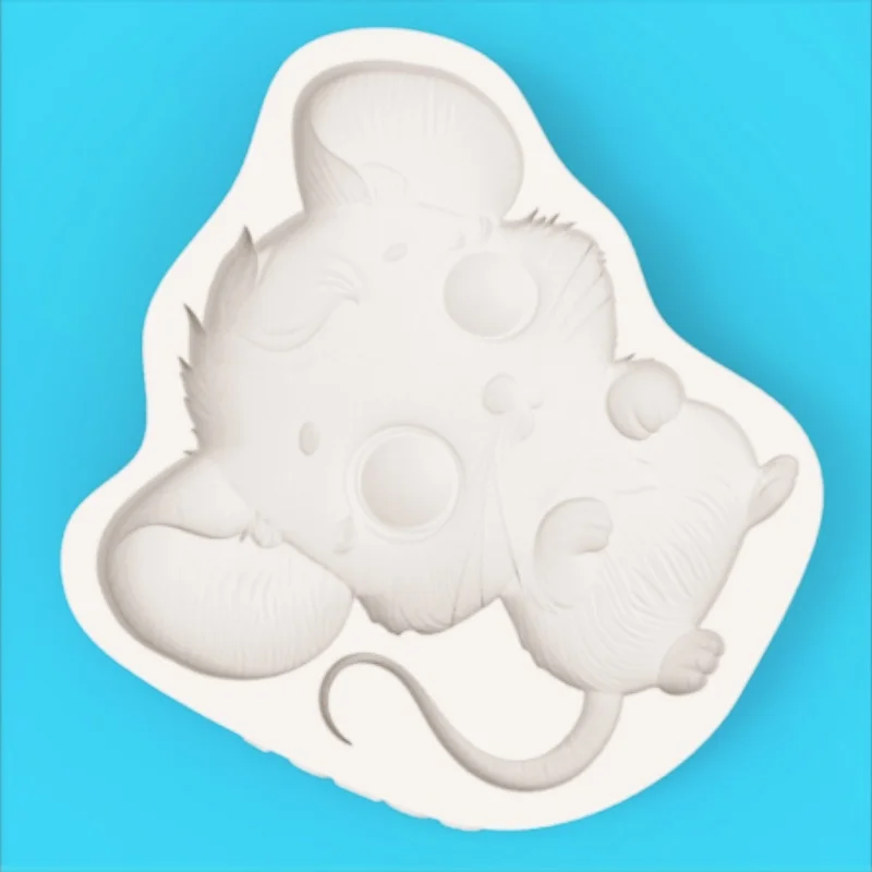 Cartoon Little Mouse Silicone Mold, 3D Chocolate Fondant Press Mold, Baking Decoration Creative Tool - view 3