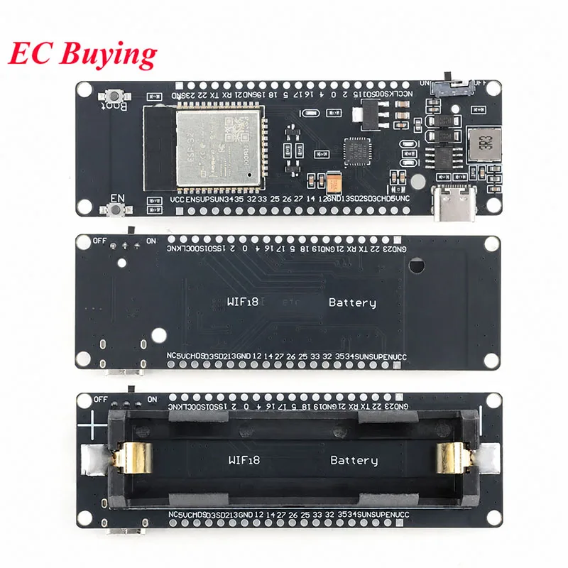 Carte de développement de module ESP32 avec WiFi, Bluetooth et support de batterie 18650 pour l'apprentissage, l'évaluation et le contrôle industriel